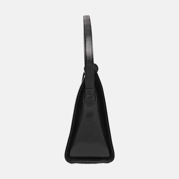 Calfskin Top Handle Bag Black