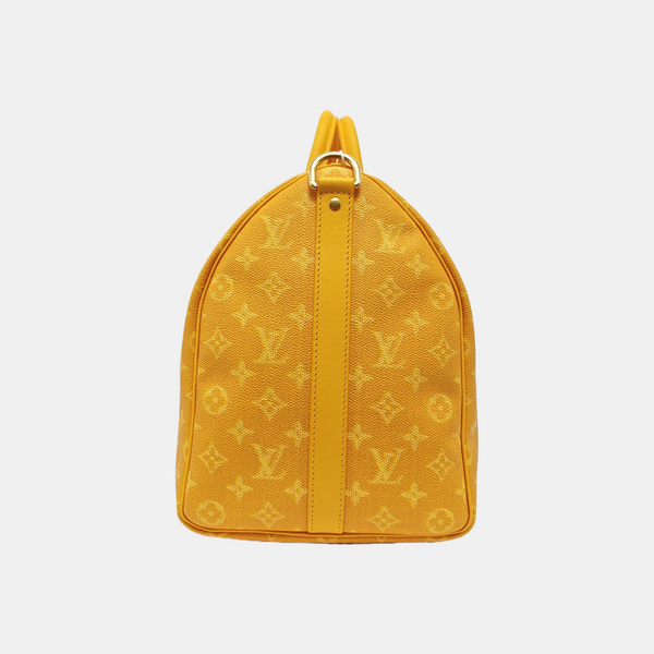 Coated Canvas Top Handle Bag 45 Yellow