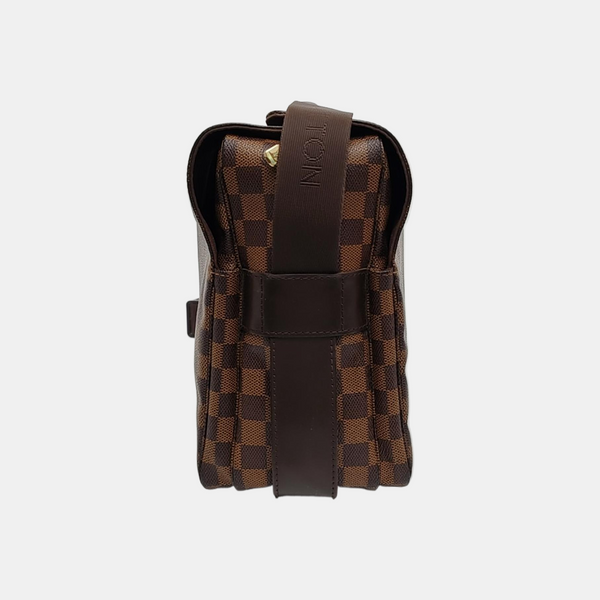 NAVIGLIO Damier Ebene Coated Canvas Brown