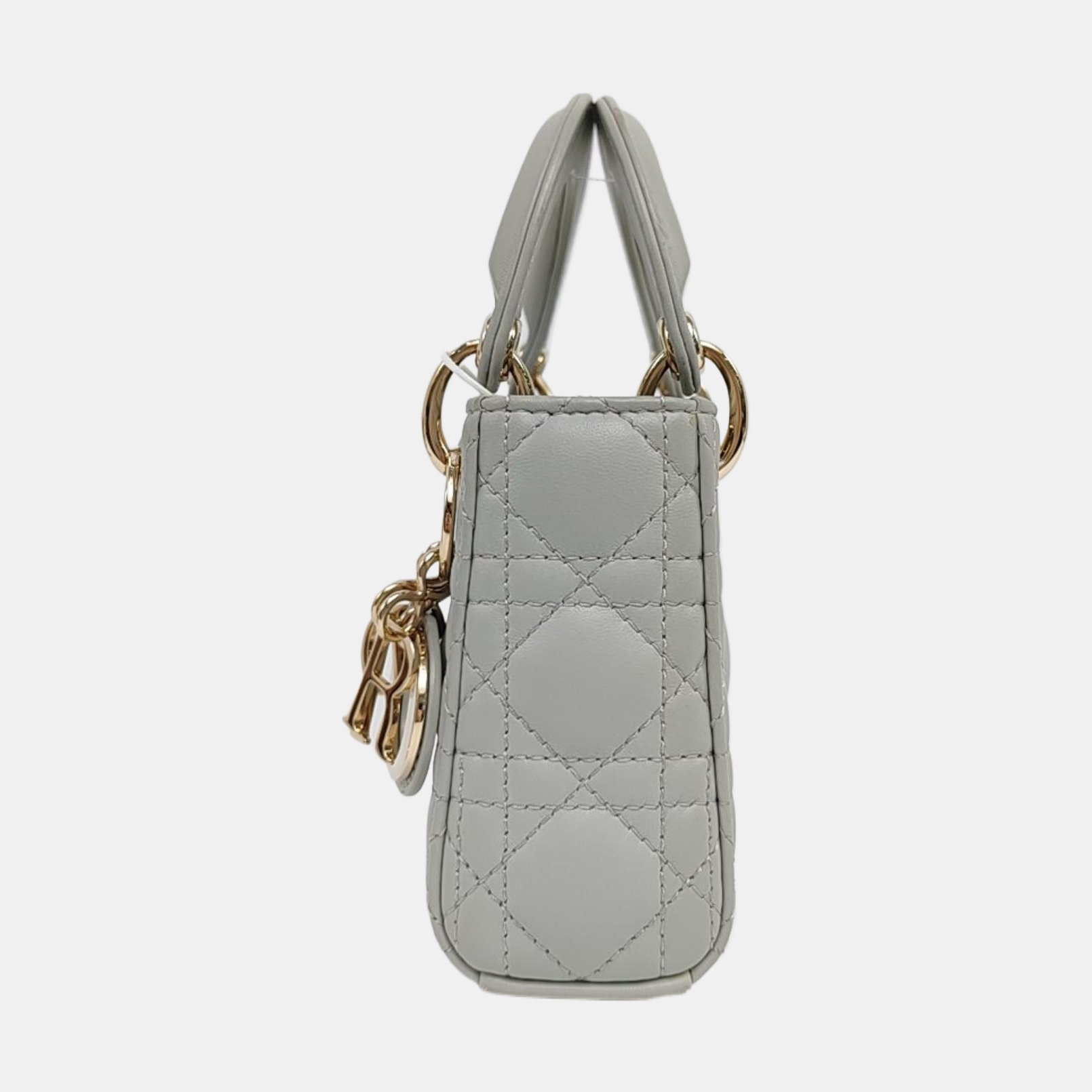 Authenticated pre-owned  Lady Dior Super Mini Quilted Lambskin Grey - Shoulder Bag at Looply