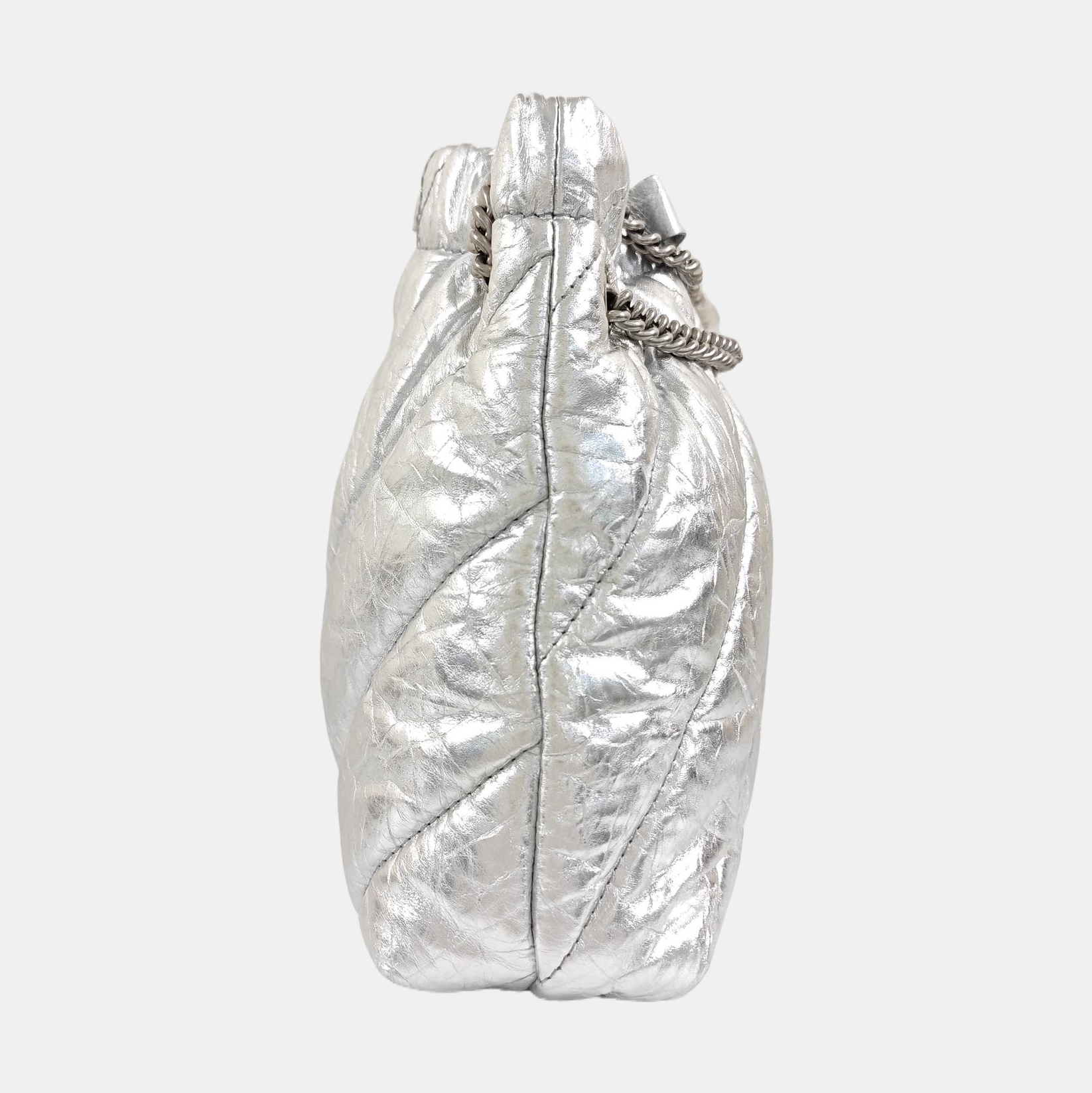 Crush Small Quilted Calfskin Silver