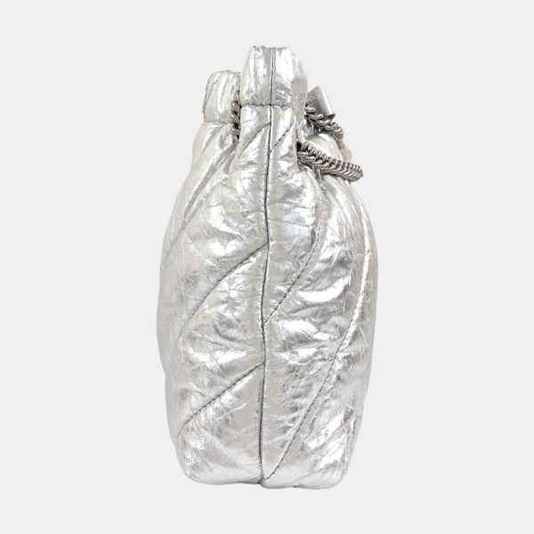 Crush Small Quilted Calfskin Silver