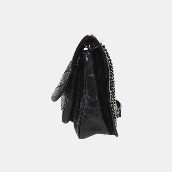 NIKI Small Chevron Calfskin Black