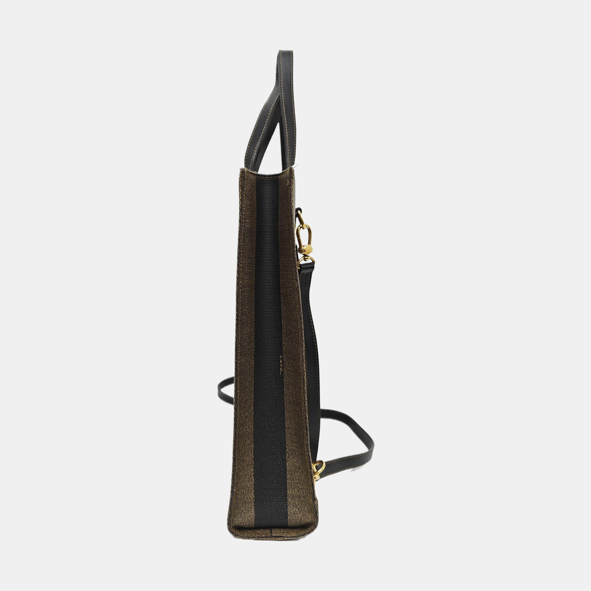 Coated Canvas Backpack Brown