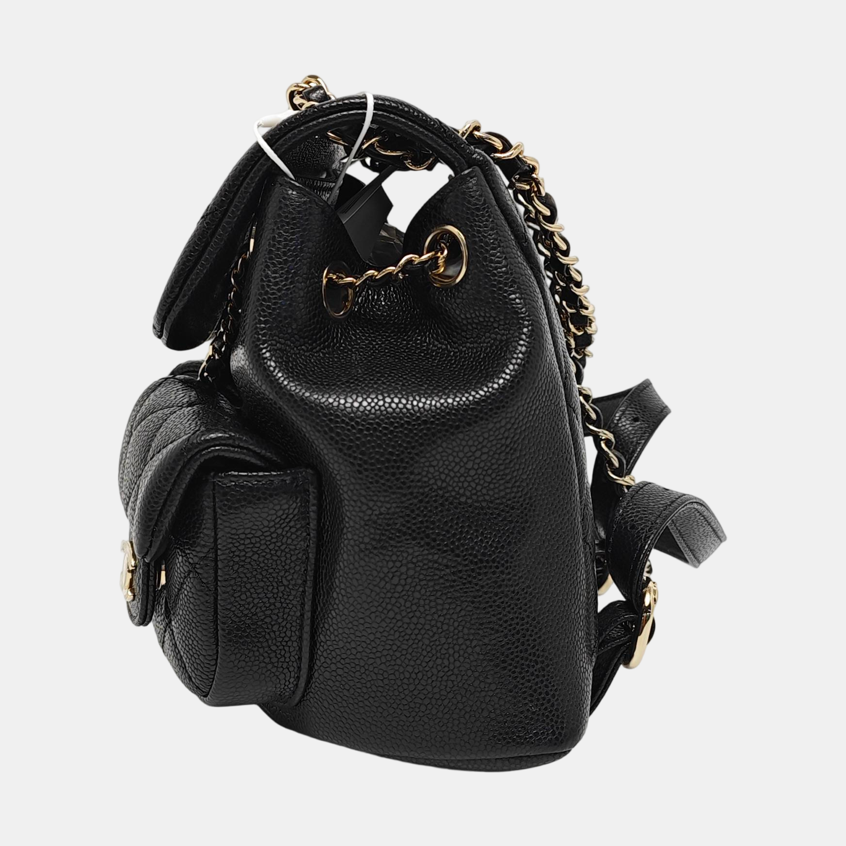 DUMA Small Quilted Grained Calfskin Black
