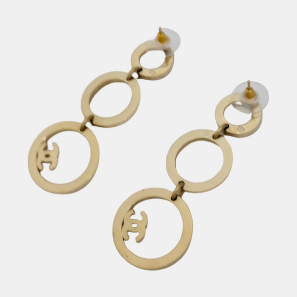 CC Logo Metal Gold Earrings