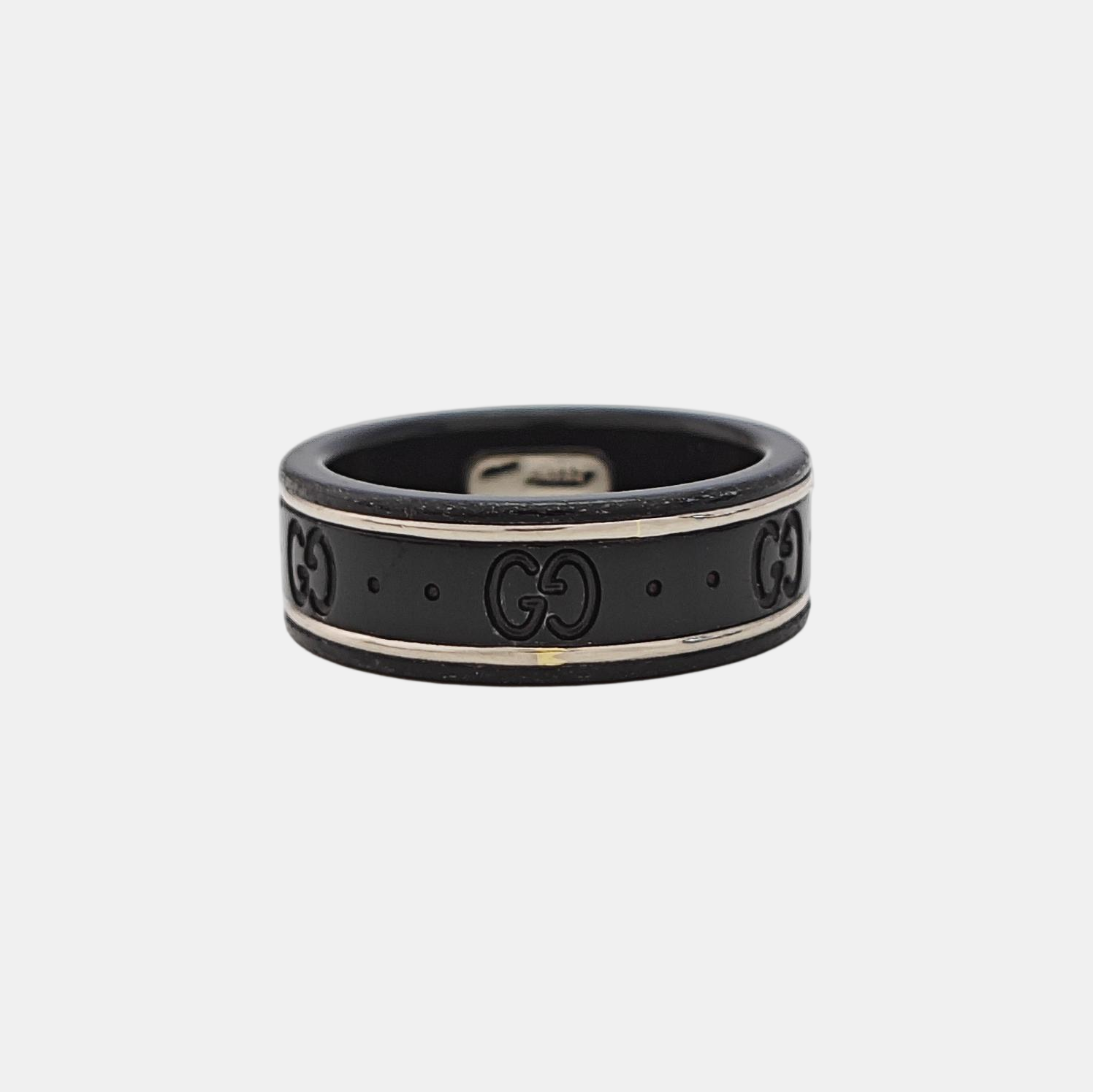 Icon 18k White Gold Black Ring HK 14