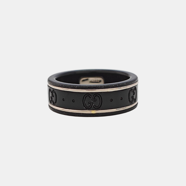 Icon 18k White Gold Black Ring HK 14