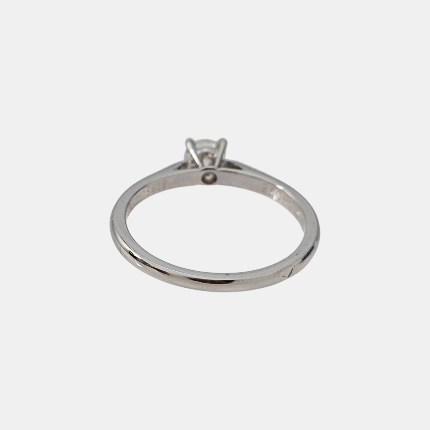 SOLITAIRE 1895 Platinum 950 Silver Ring EU 49