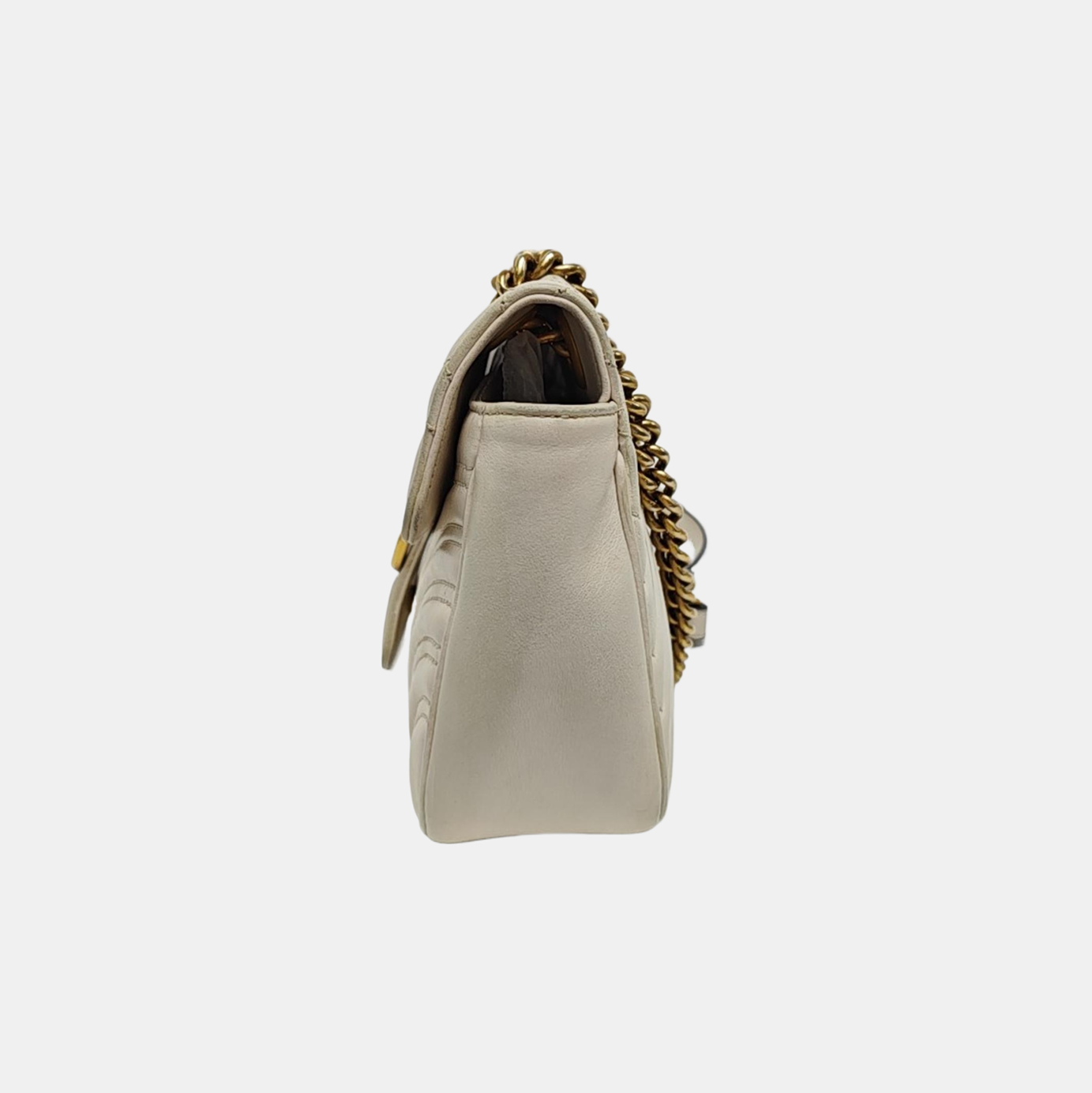 GG Marmont Medium Quilted Calfskin White