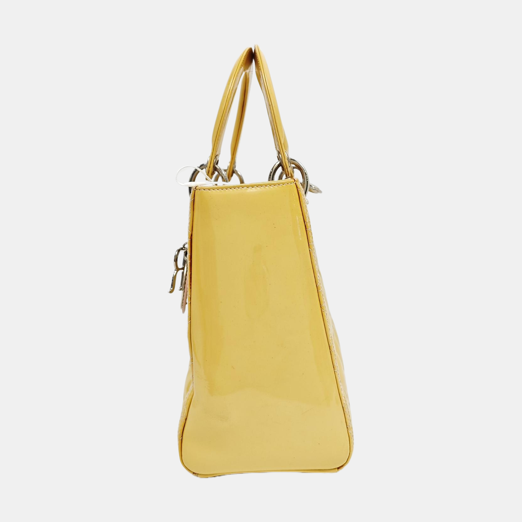 Lady Dior Medium Cannage Patent Leather Yellow