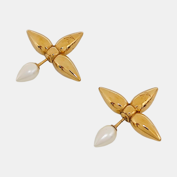 Pendientes de botón metálicos dorados LOUISETTE