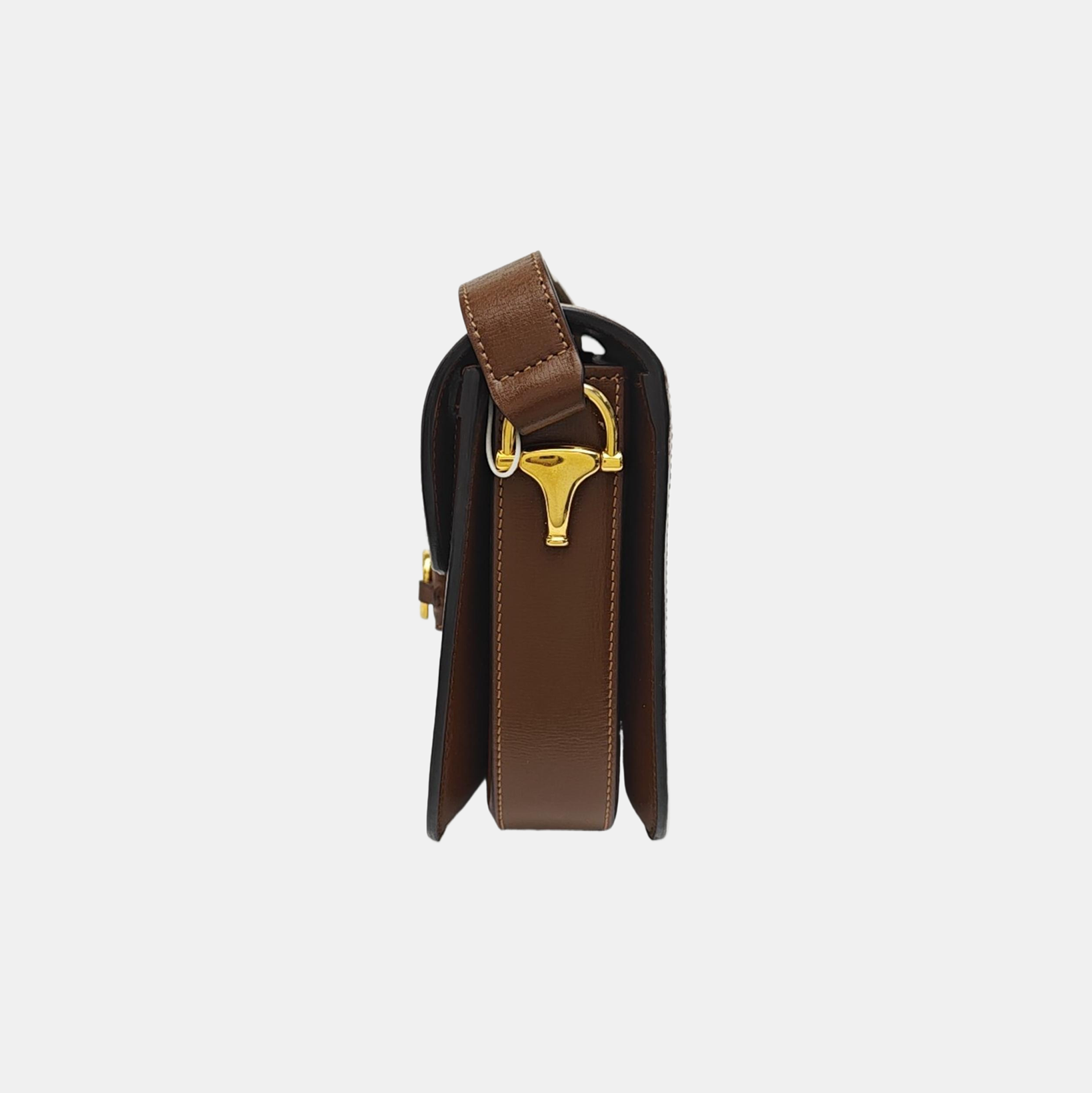 Horsebit 1955 Medium Monogram Coated Canvas Beige