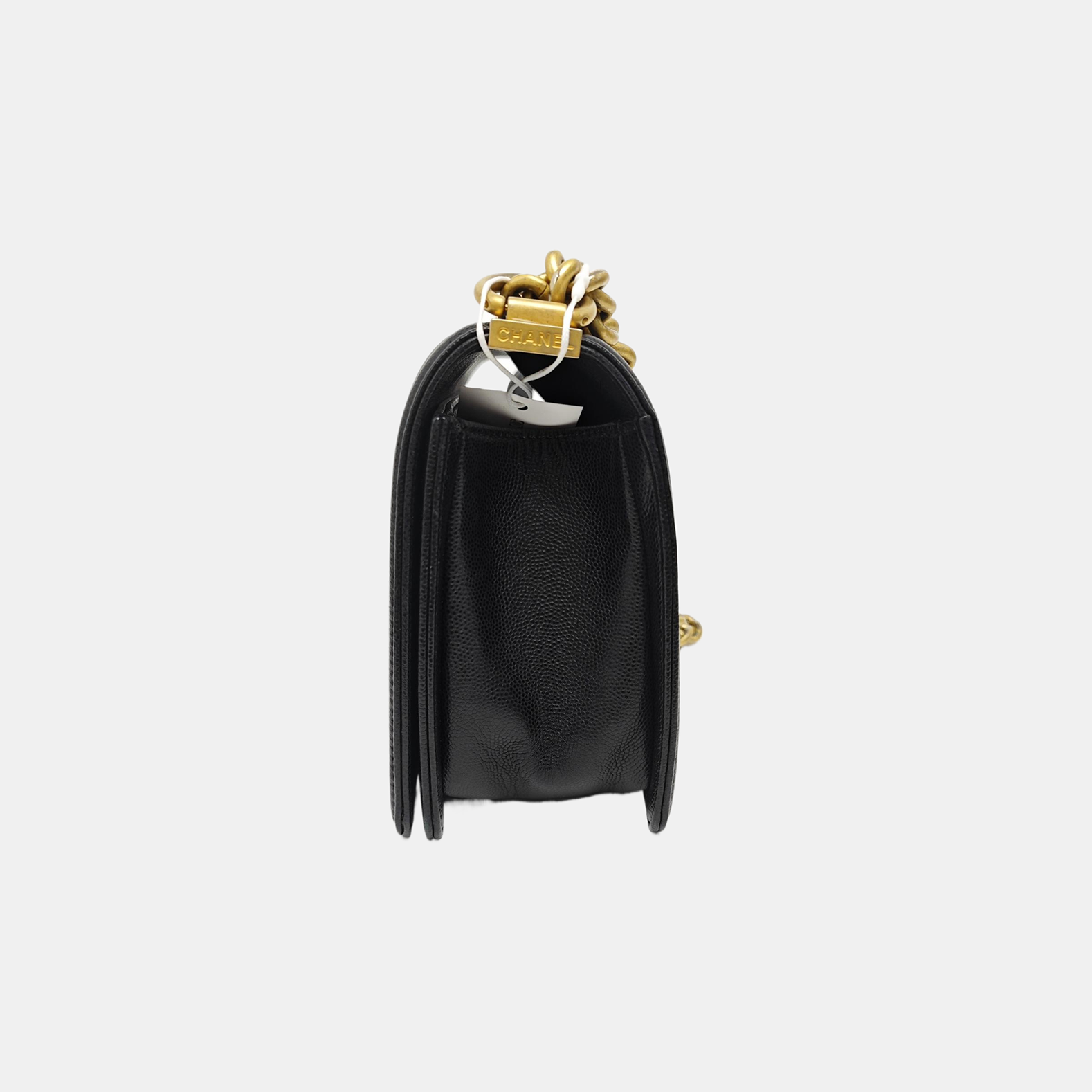 BOY CHANEL Medium Quilted Grained Calfskin Black