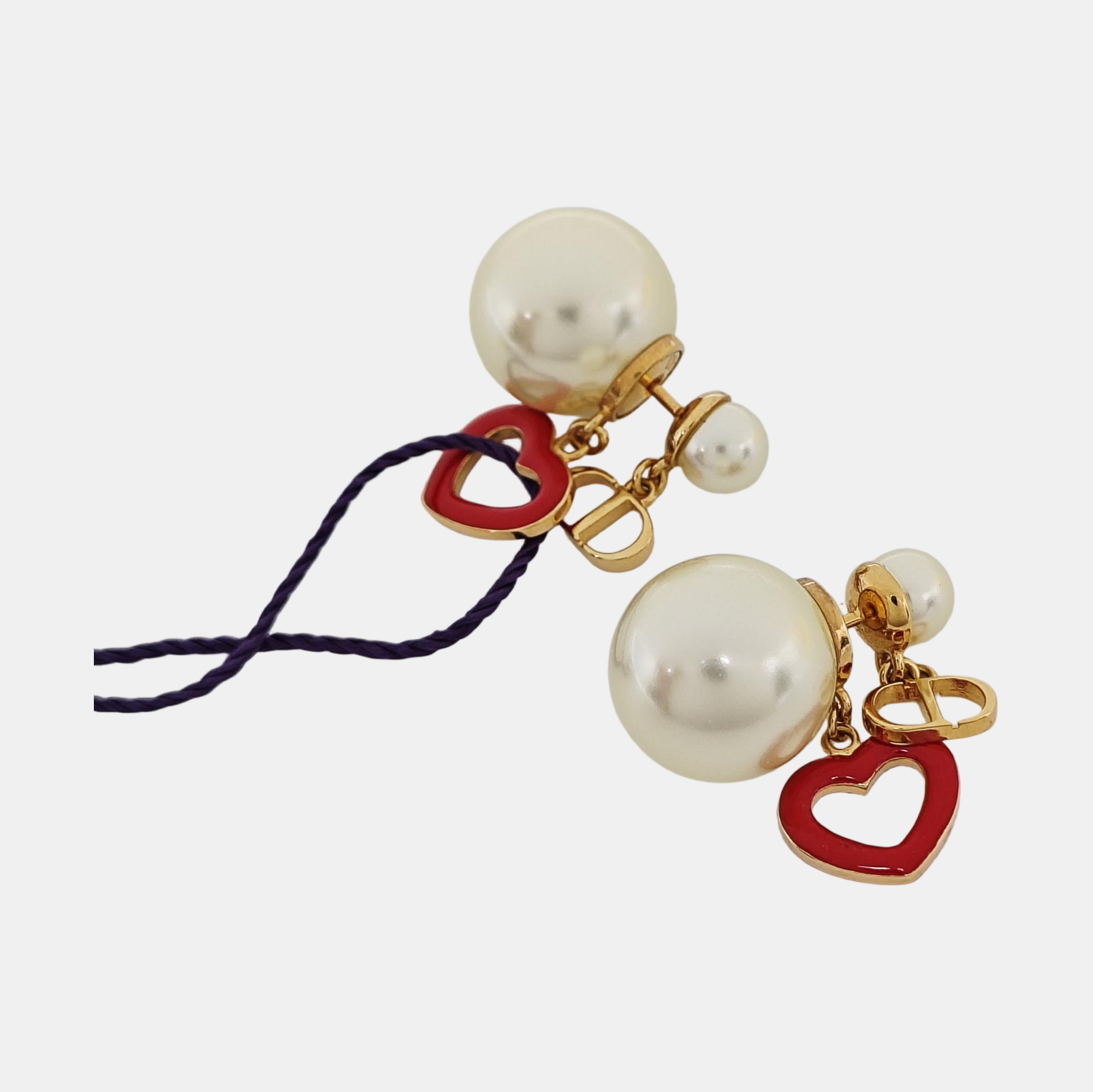 Dior Tribales Metal White Stud Earrings