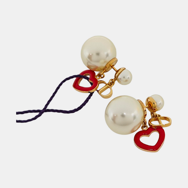 Dior Tribales Metal White Stud Earrings