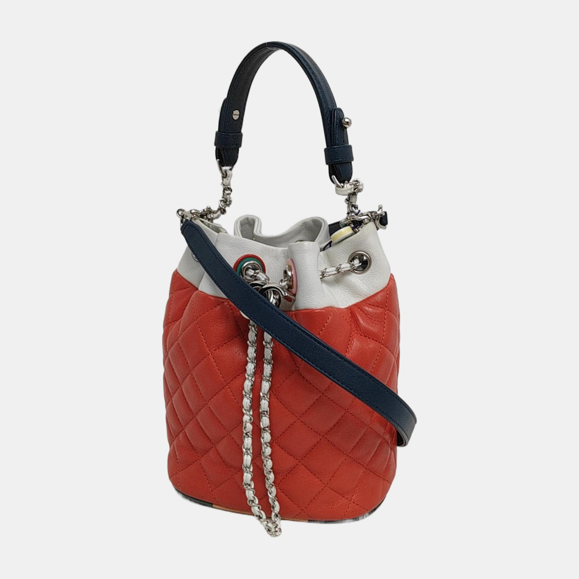 DRAWSTRING Quilted Lambskin Orange