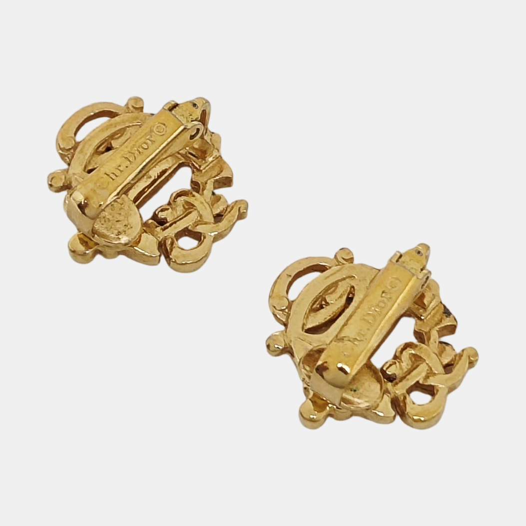 Insignia Metal Gold Clip On Earrings