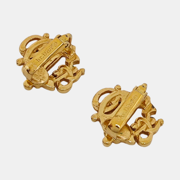 Insignia Metal Gold Clip On Earrings