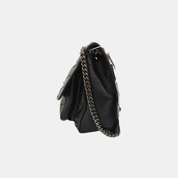 NIKI Medium Chevron Calfskin Black