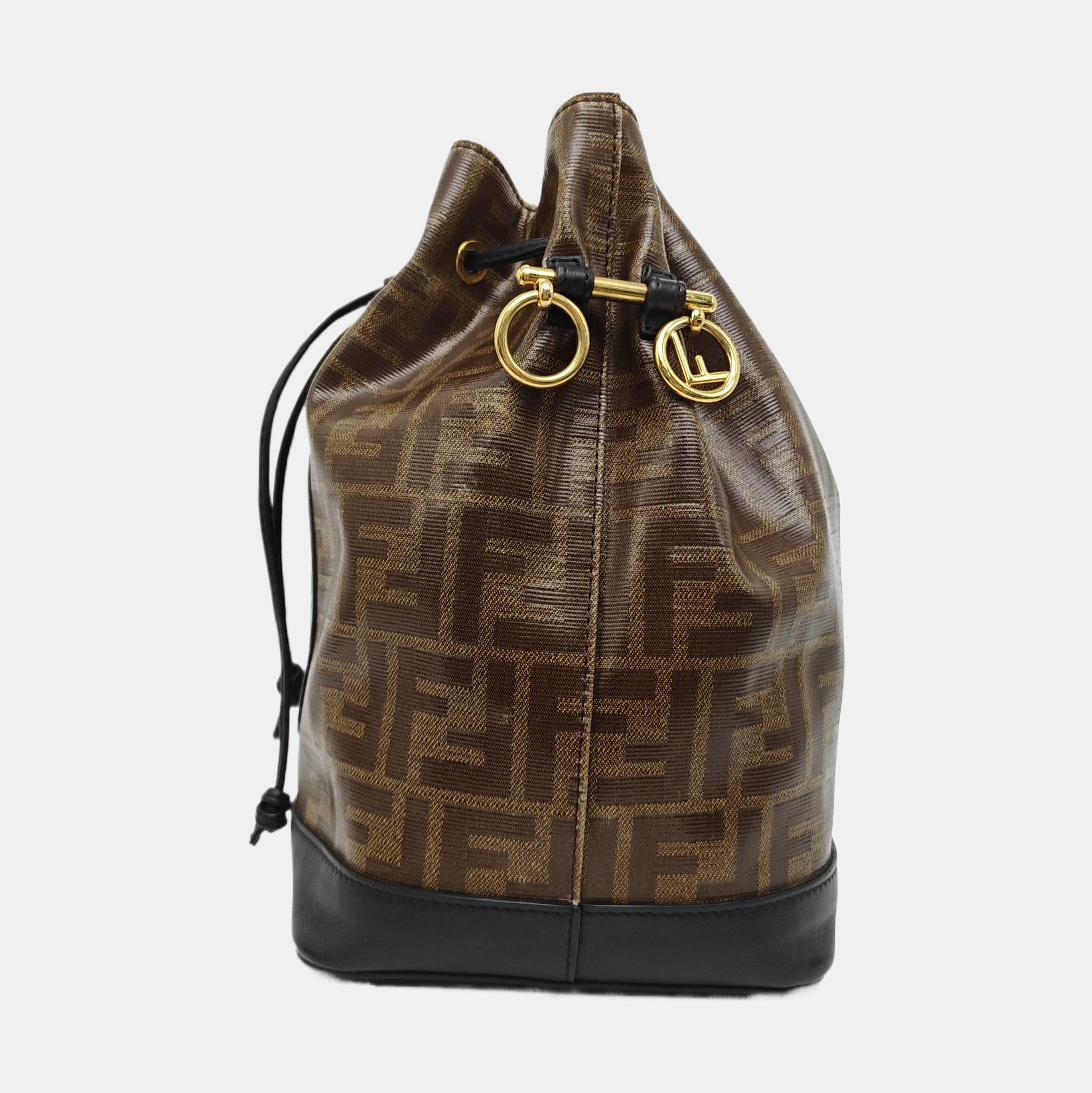 Mon Tresor Small Coated Canvas Brown