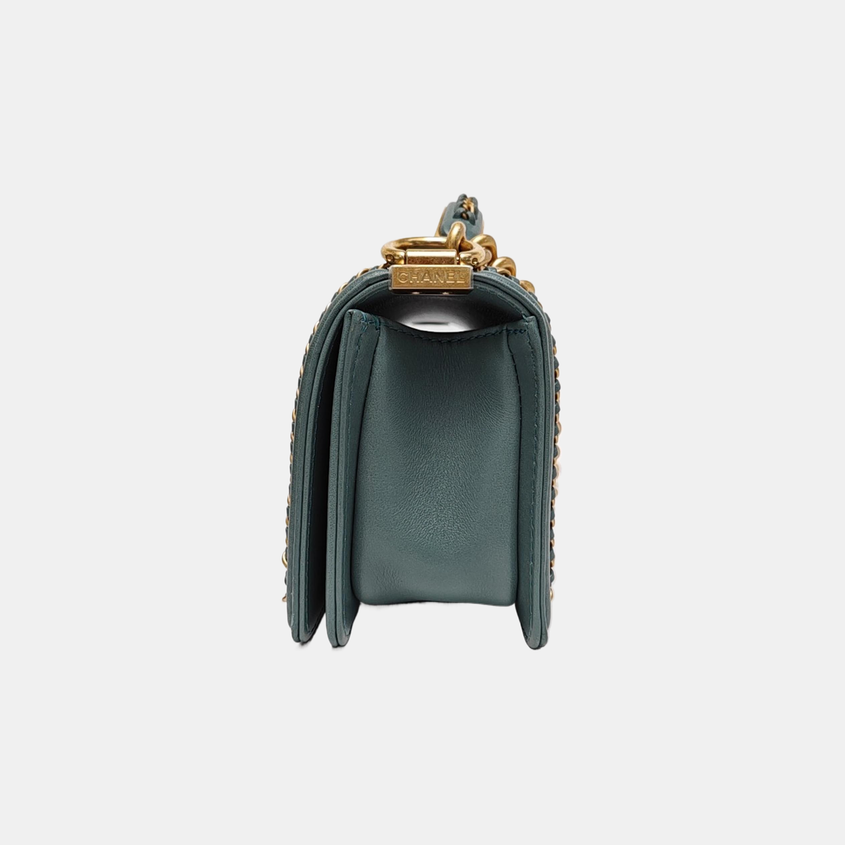BOY CHANEL Small Quilted Calfskin Green