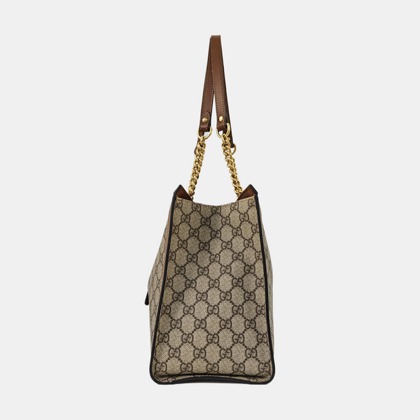 Padlock Medium Monogram Coated Canvas Beige