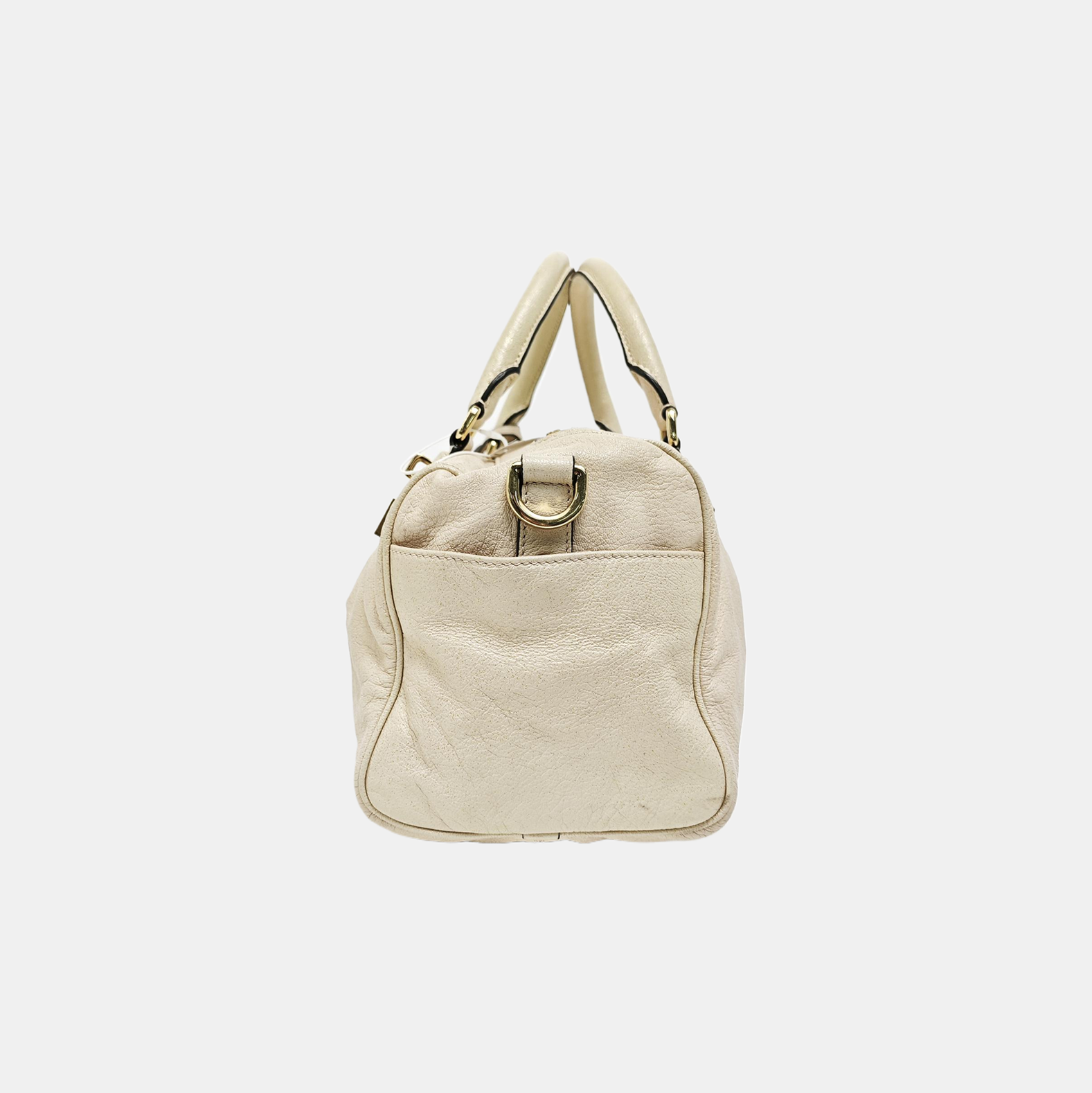 Calfskin Top Handle Bag White