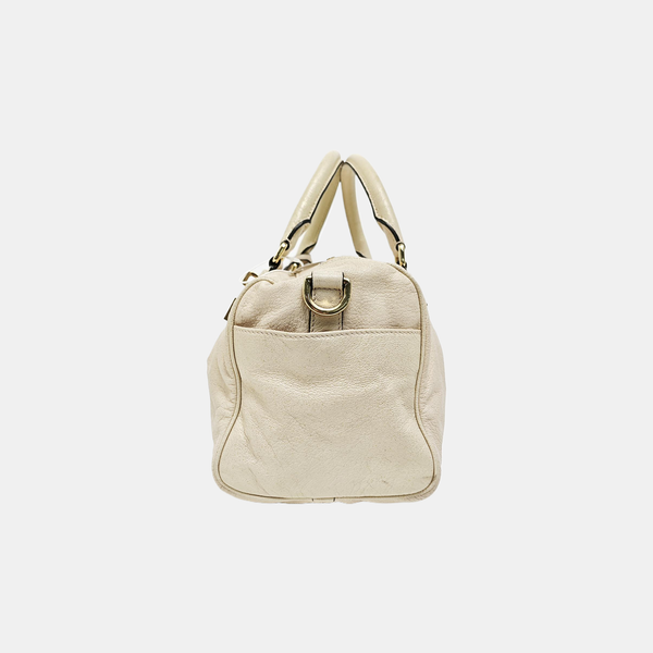 Calfskin Top Handle Bag White