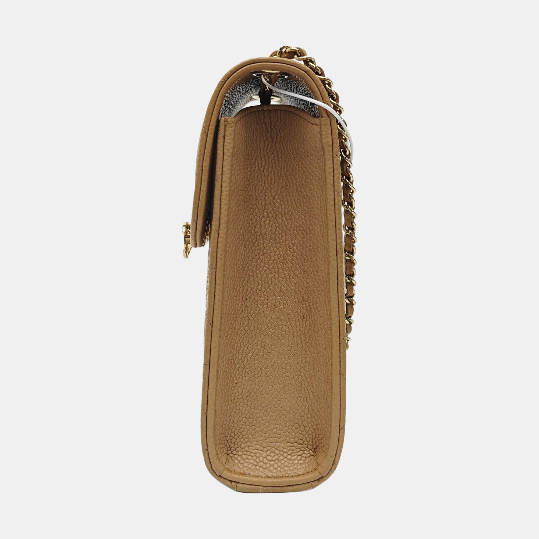 DOUBLE CC Quilted Grained Calfskin Brown