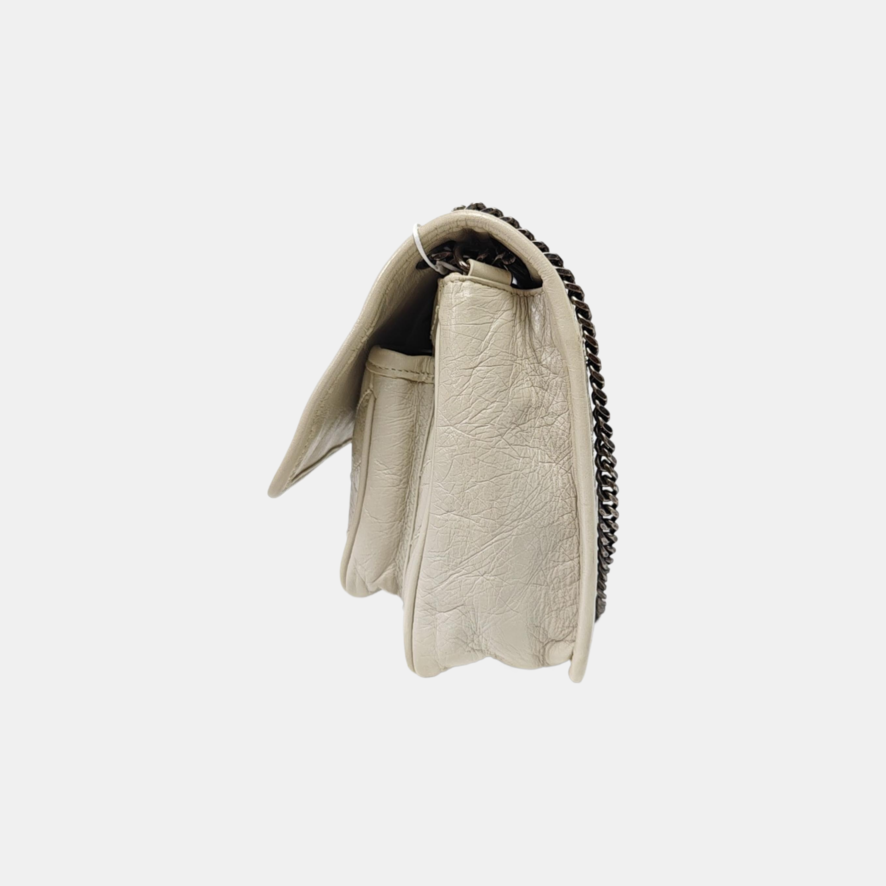 NIKI Small Chevron Calfskin Gray