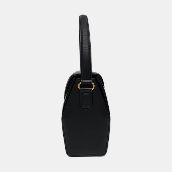 Calfskin Top Handle Bag Black