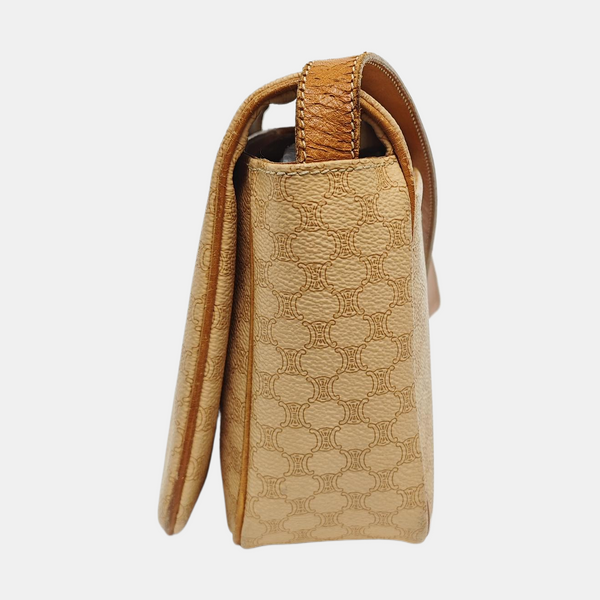 Coated Canvas Shoulder Bag Brown