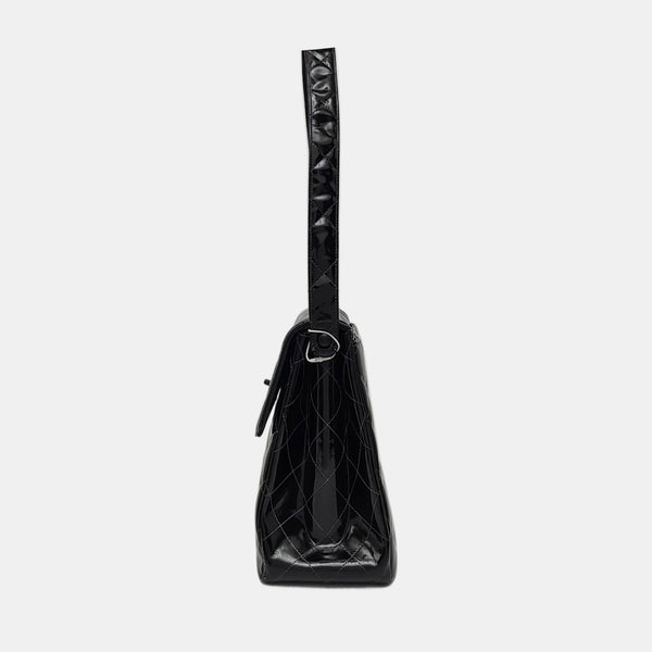 Quilted Patent Leather Black