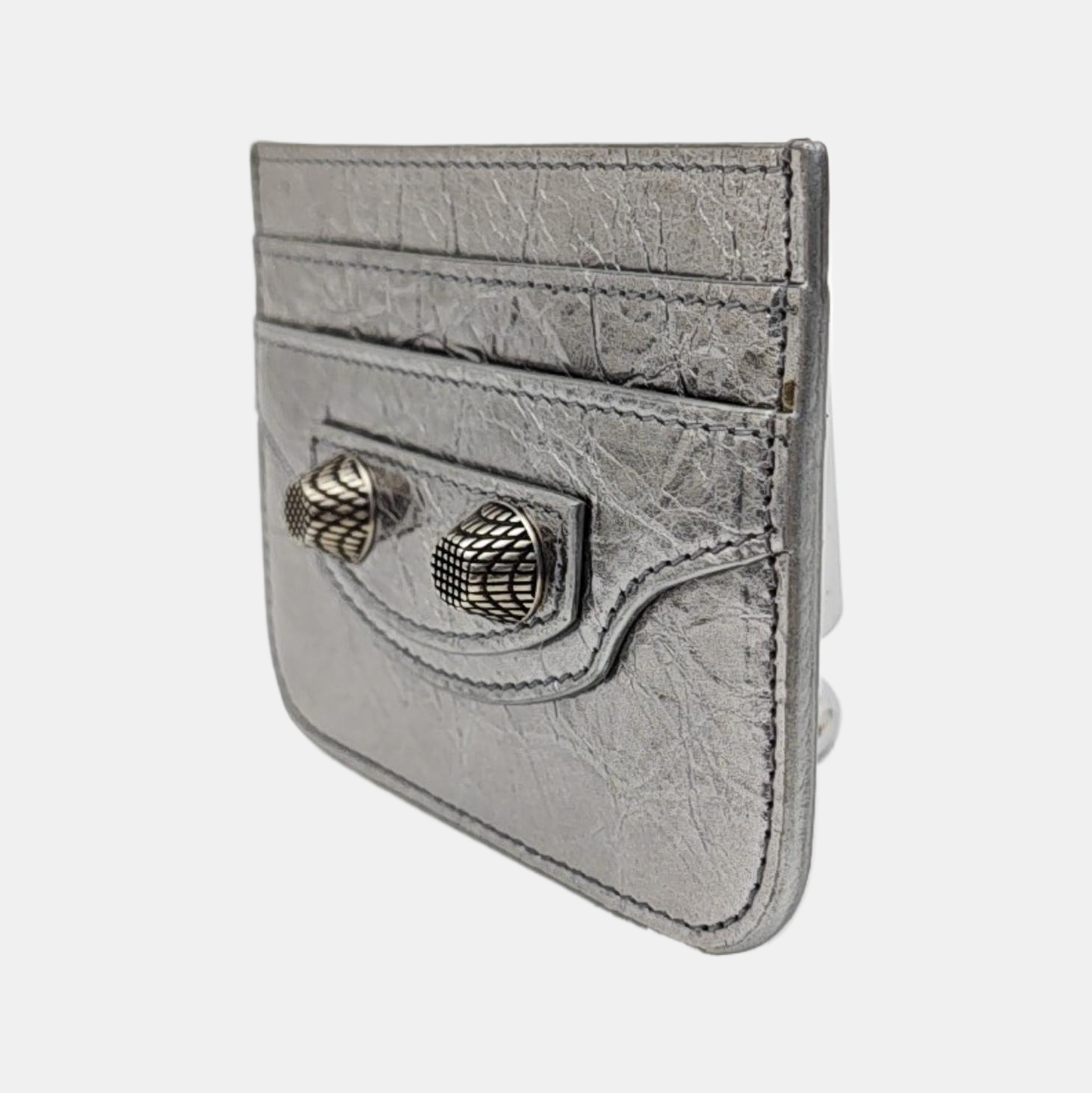 Le Cagole Lambskin Silver Card Holder