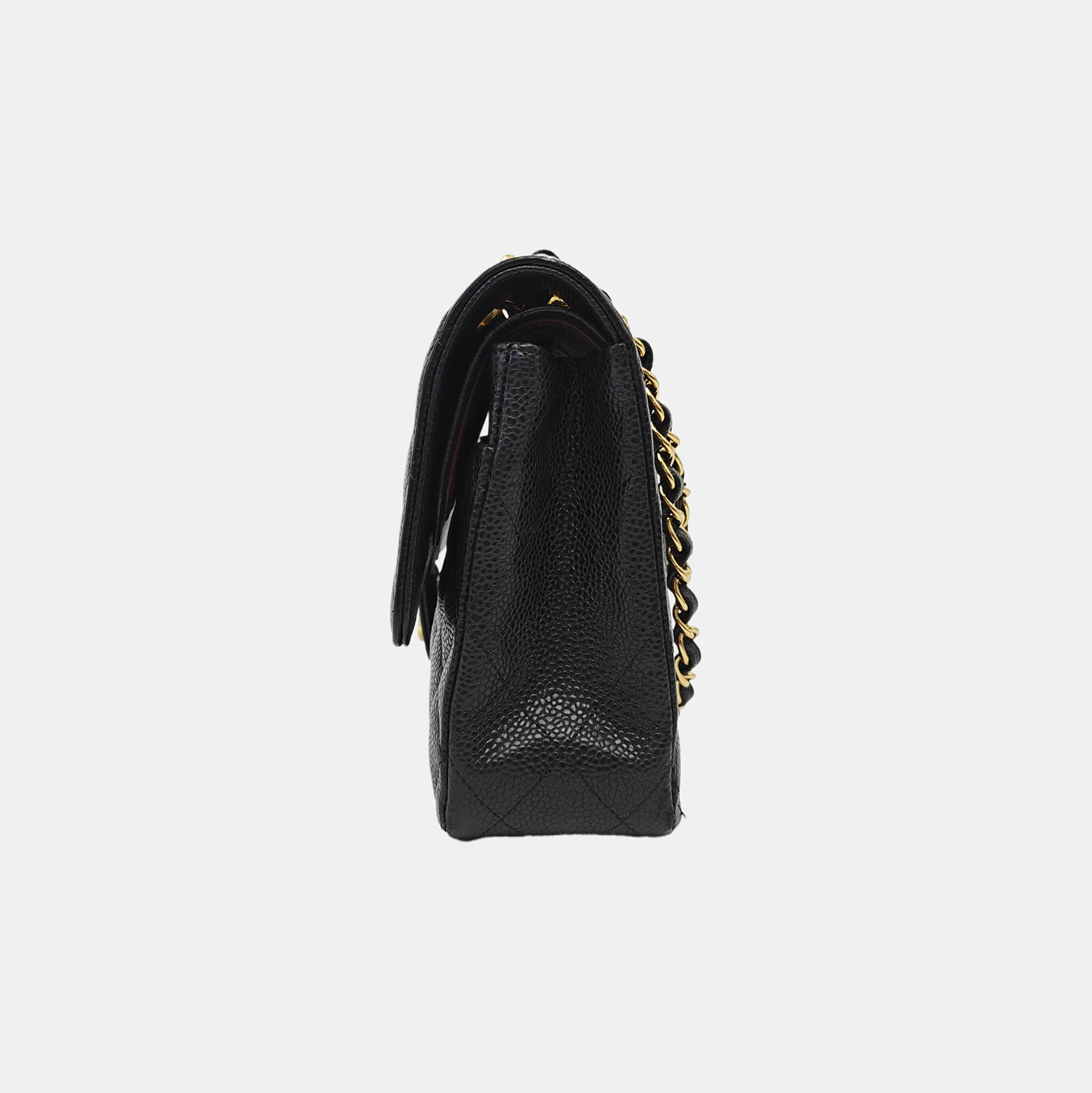 CLASSIC FLAP Medium Quilted Grained Calfskin Black