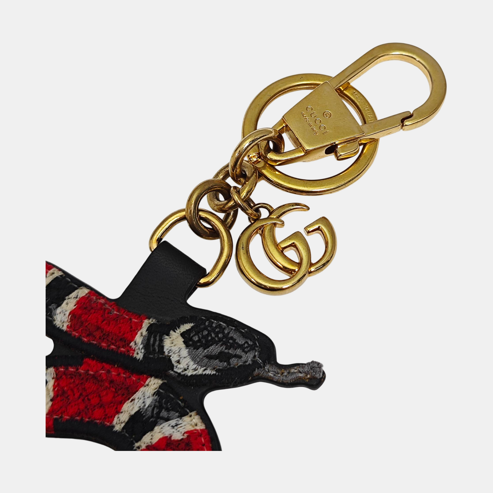 Leather Bag Charm Red