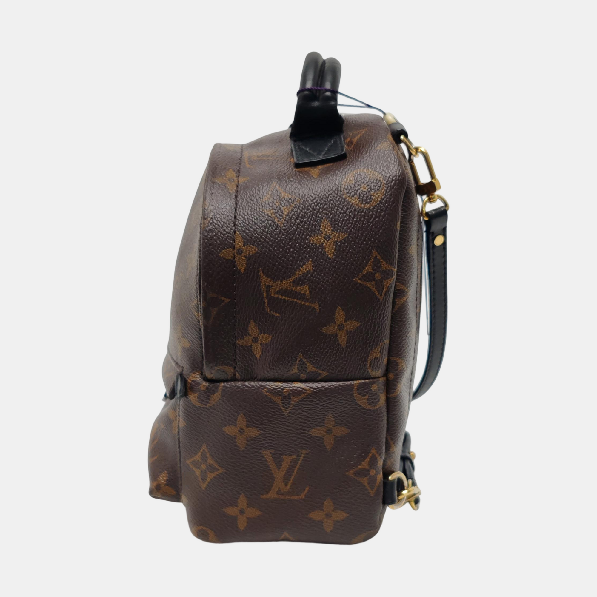Authenticated pre-owned  PALM SPRINGS Mini Monogram Coated Canvas Brown - Backpack at Looply