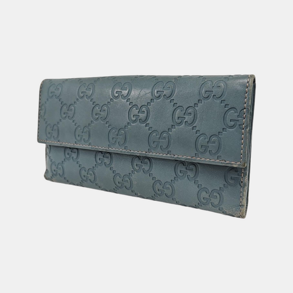 Monogram Leather Wallet Blue