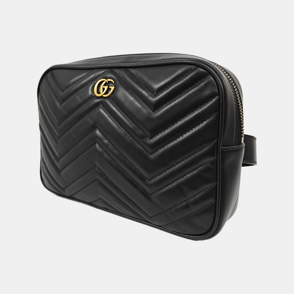 GG Marmont Small Quilted Calfskin Black