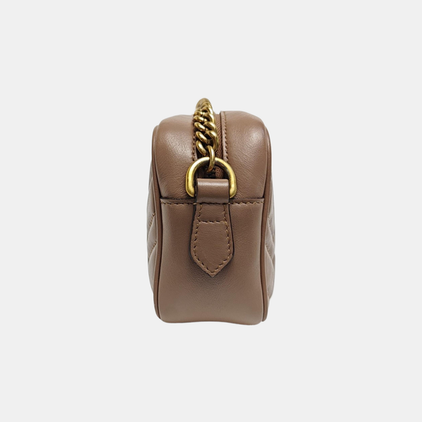 GG Marmont Mini Quilted Calfskin Beige