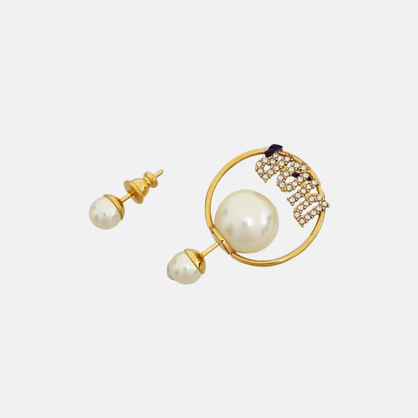 Dior Tribales Metal White Stud Earrings