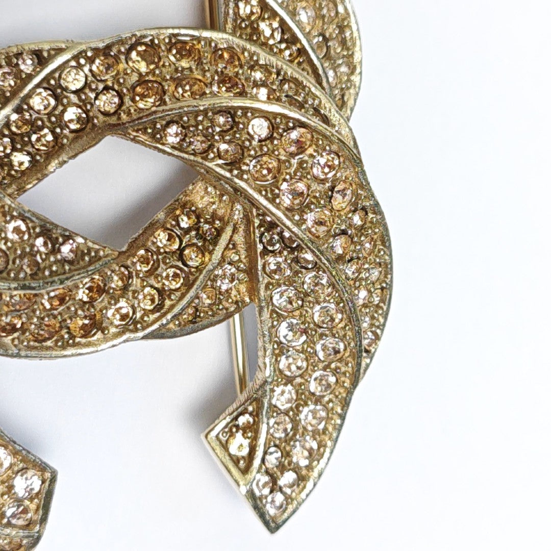 CC Logo Metal Gold Brooch