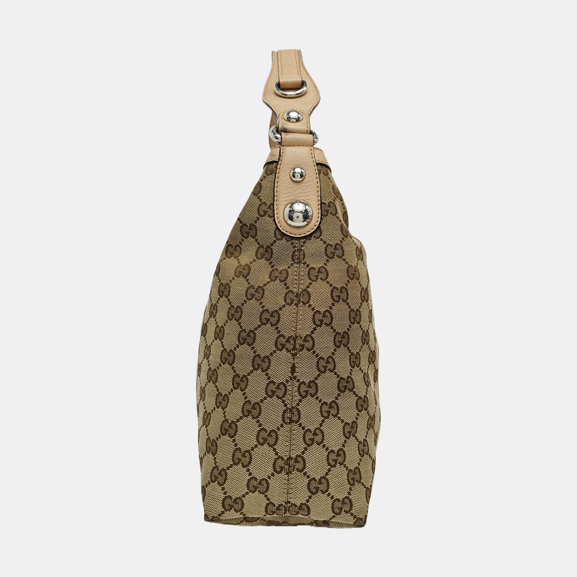 Monogram Canvas Shoulder Bag Beige