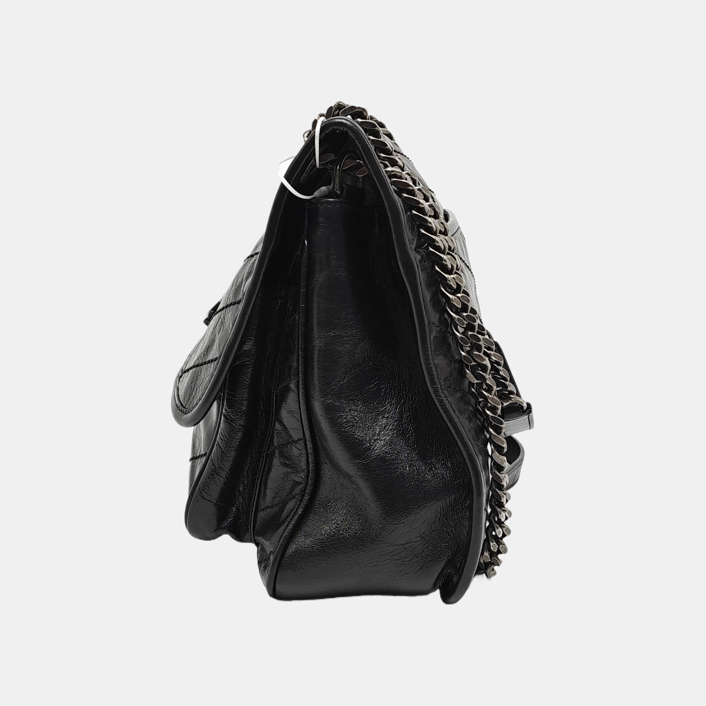 NIKI Medium Chevron Calfskin Black