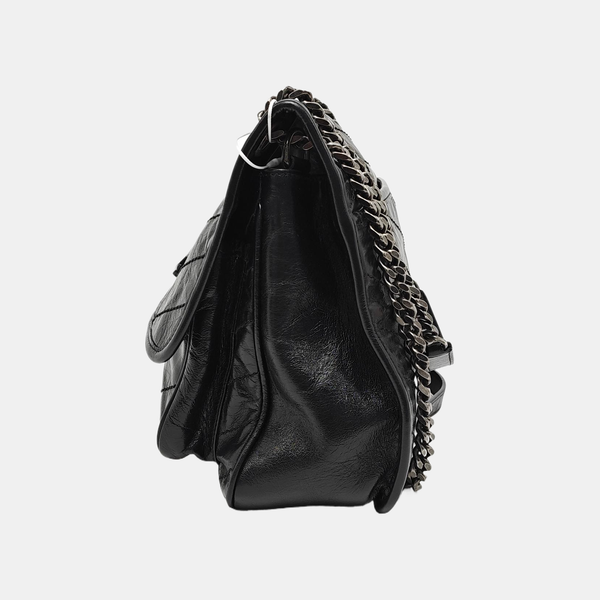 NIKI Medium Chevron Calfskin Black