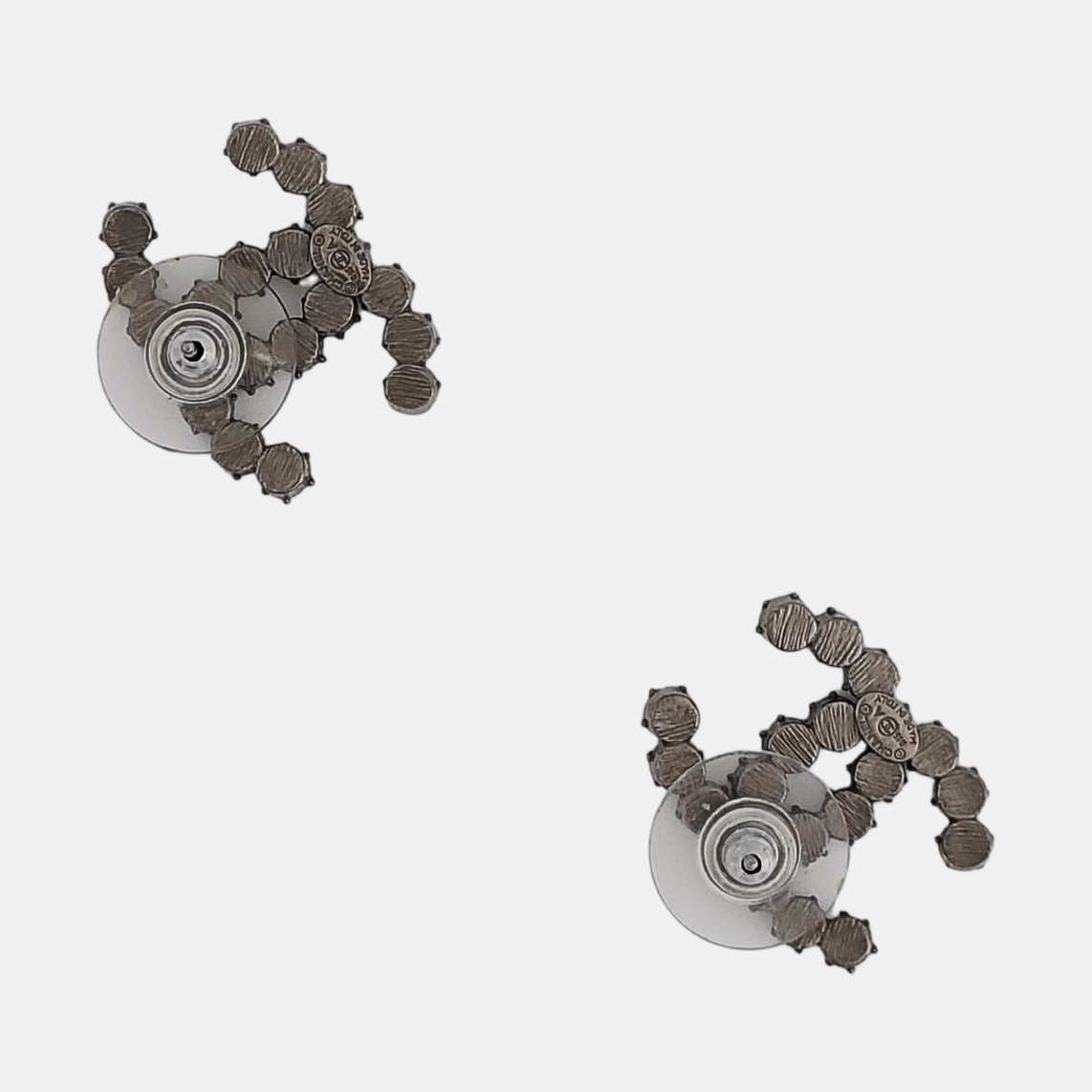 Synthetic Material Gray Stud Earrings