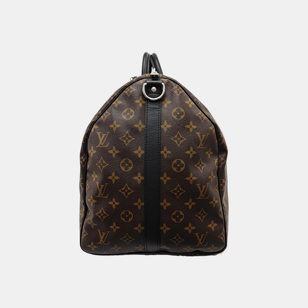 KEEPALL 55 Monogram Coated Canvas Brown