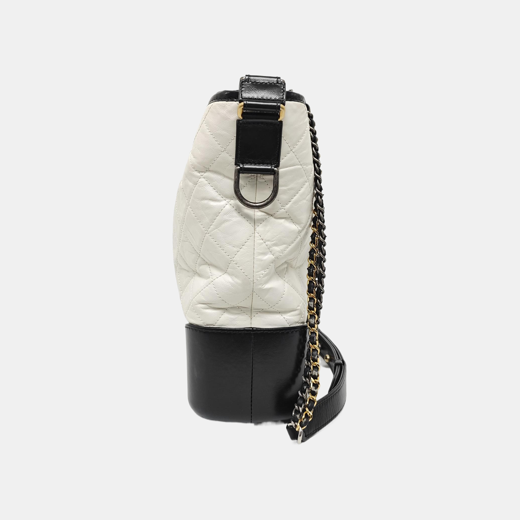 GABRIELLE Large Quilted Calfskin White