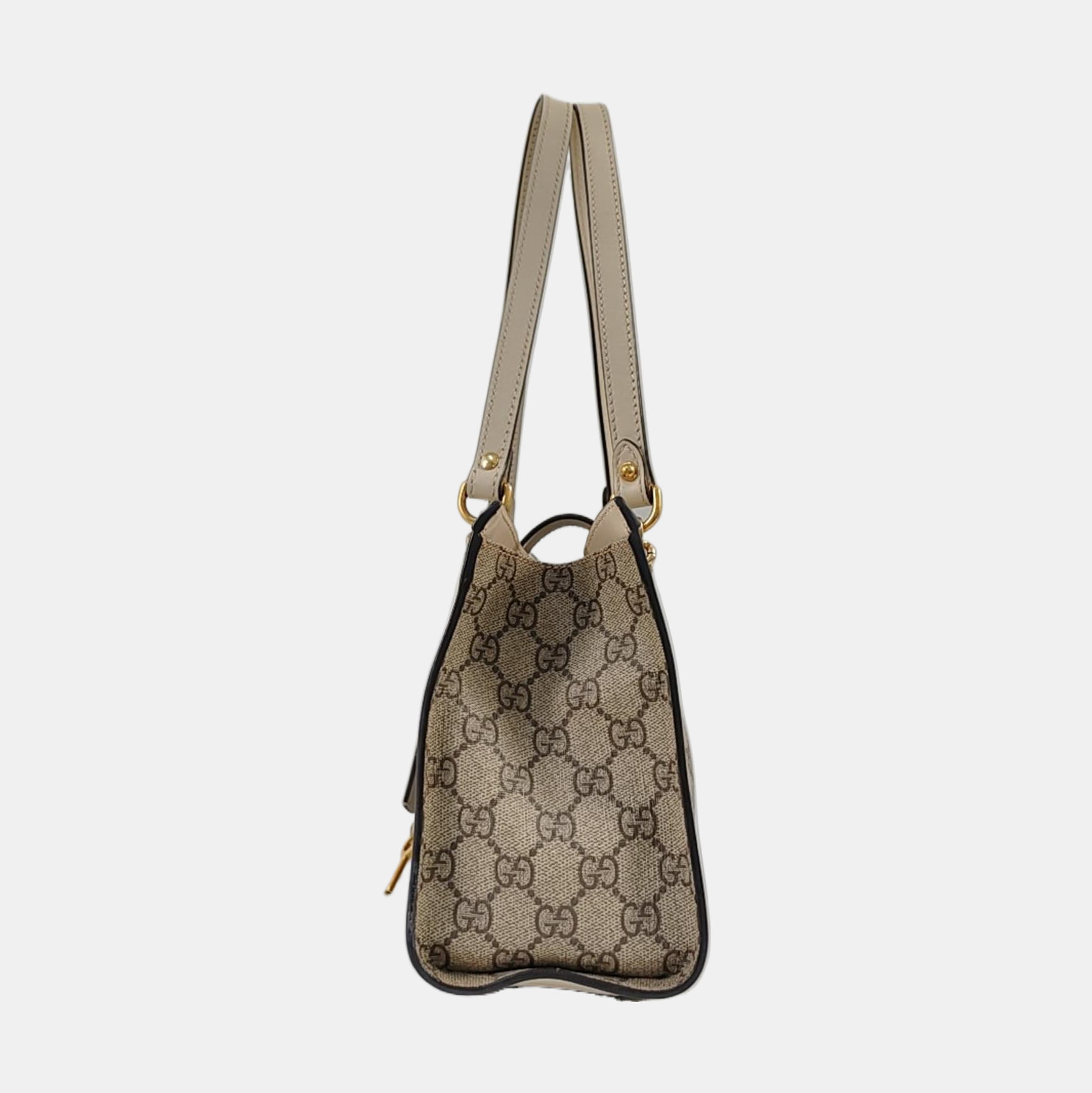 Padlock Small Monogram Coated Canvas Beige